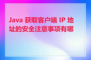 Java 获取客户端 IP 地址的安全注意事项有哪些