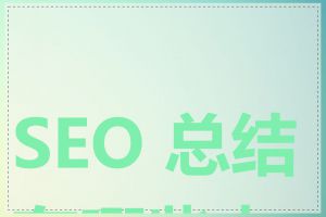 SEO 总结有哪些内容