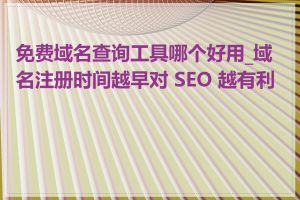 免费域名查询工具哪个好用_域名注册时间越早对 SEO 越有利吗