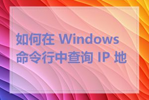 如何在 Windows 命令行中查询 IP 地址