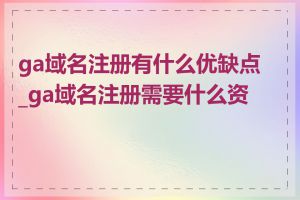 ga域名注册有什么优缺点_ga域名注册需要什么资料