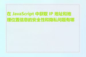 在 JavaScript 中获取 IP 地址和地理位置信息的安全性和隐私问题有哪些