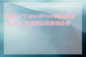 建设一个WordPress网站需要多少钱_自建网站需要哪些费用