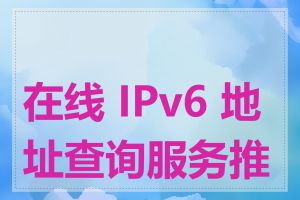 在线 IPv6 地址查询服务推荐