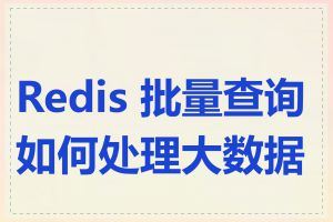 Redis 批量查询如何处理大数据量