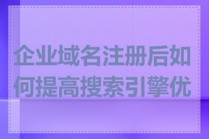 企业域名注册后如何提高搜索引擎优化