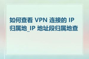 如何查看 VPN 连接的 IP 归属地_IP 地址段归属地查询