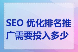 SEO 优化排名推广需要投入多少钱