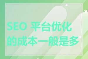 SEO 平台优化的成本一般是多少