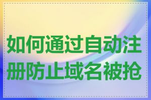 如何通过自动注册防止域名被抢注