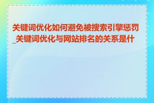 关键词优化如何避免被搜索引擎惩罚_关键词优化与网站排名的关系是什么