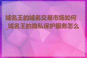 域名王的域名交易市场如何_域名王的隐私保护服务怎么样