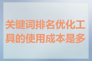 关键词排名优化工具的使用成本是多少