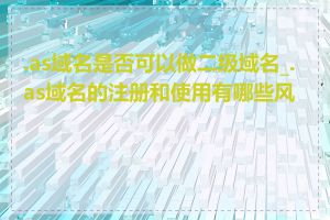 .as域名是否可以做二级域名_.as域名的注册和使用有哪些风险