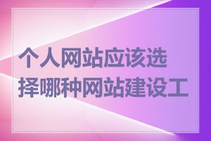 个人网站应该选择哪种网站建设工具