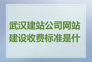 武汉建站公司网站建设收费标准是什么