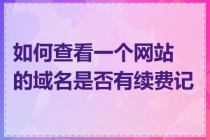 如何查看一个网站的域名是否有续费记录