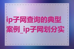 ip子网查询的典型案例_ip子网划分实例