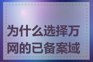 为什么选择万网的已备案域名