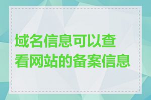 域名信息可以查看网站的备案信息吗