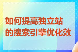 如何提高独立站的搜索引擎优化效果