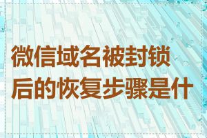 微信域名被封锁后的恢复步骤是什么