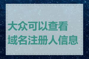 大众可以查看域名注册人信息吗