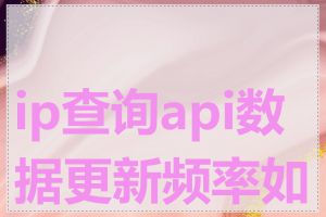 ip查询api数据更新频率如何