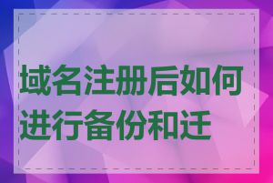 域名注册后如何进行备份和迁移