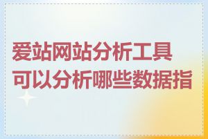 爱站网站分析工具可以分析哪些数据指标