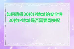 如何确保30位IP地址的安全性_30位IP地址是否需要网关配置