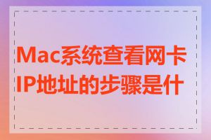 Mac系统查看网卡IP地址的步骤是什么