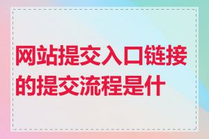 网站提交入口链接的提交流程是什么