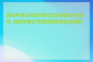 域名申请公司如何保证注册域名的安全性_域名申请公司提供哪些域名后续服务