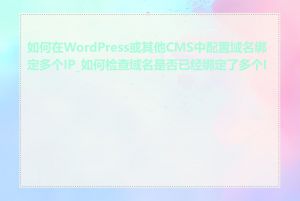 如何在WordPress或其他CMS中配置域名绑定多个IP_如何检查域名是否已经绑定了多个IP