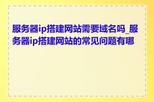 服务器ip搭建网站需要域名吗_服务器ip搭建网站的常见问题有哪些