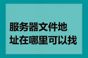 服务器文件地址在哪里可以找到