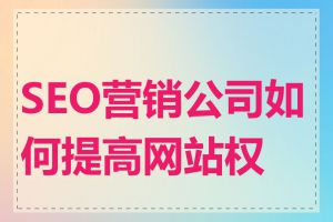 SEO营销公司如何提高网站权重