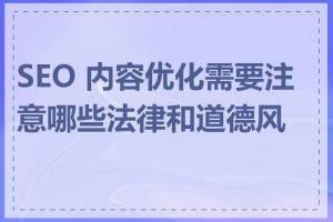 SEO 内容优化需要注意哪些法律和道德风险