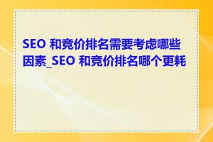 SEO 和竞价排名需要考虑哪些因素_SEO 和竞价排名哪个更耗时