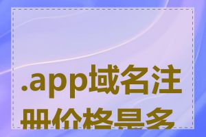 .app域名注册价格是多少