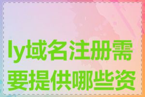 ly域名注册需要提供哪些资料