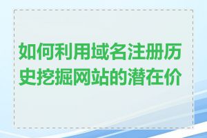 如何利用域名注册历史挖掘网站的潜在价值