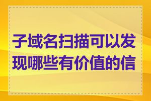 子域名扫描可以发现哪些有价值的信息