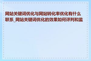 网站关键词优化与网站转化率优化有什么联系_网站关键词优化的效果如何评判和监测