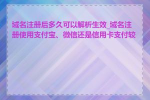 域名注册后多久可以解析生效_域名注册使用支付宝、微信还是信用卡支付较好