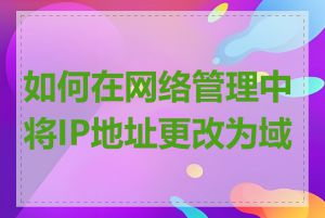 如何在网络管理中将IP地址更改为域名