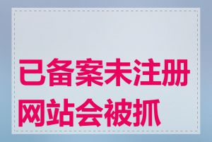 已备案未注册网站会被抓吗