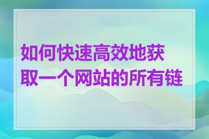 如何快速高效地获取一个网站的所有链接