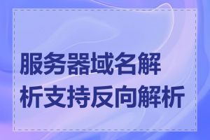 服务器域名解析支持反向解析吗